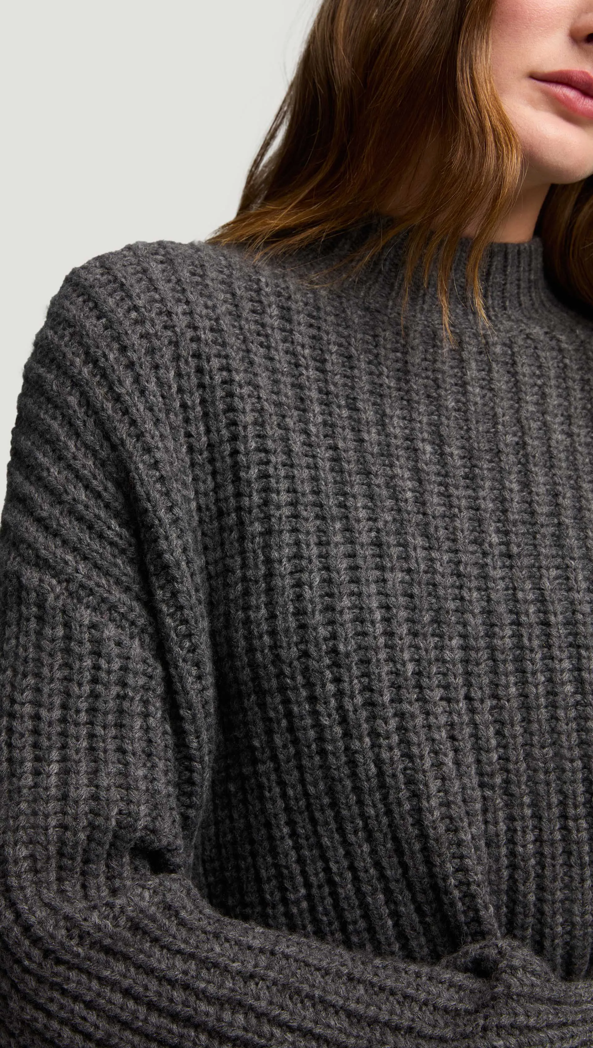 Fisherman Sweater in Wool Nylon | Grey