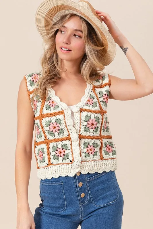 Flores Crochet Vest