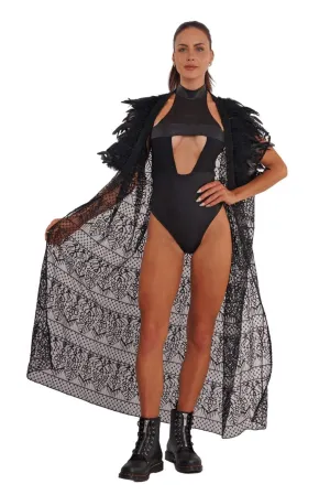 Forbidden Fruit Black Lace Kimono