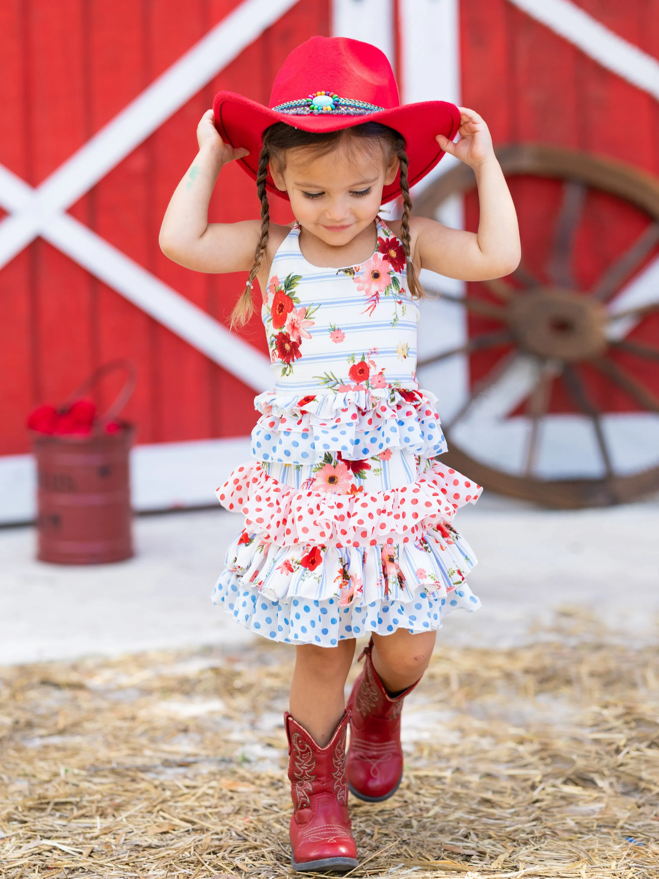 Friends Forever Ruffled Halter Skirt Set