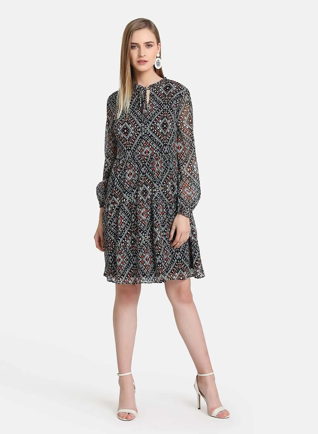 Full Sleeve Tired Midi Dress