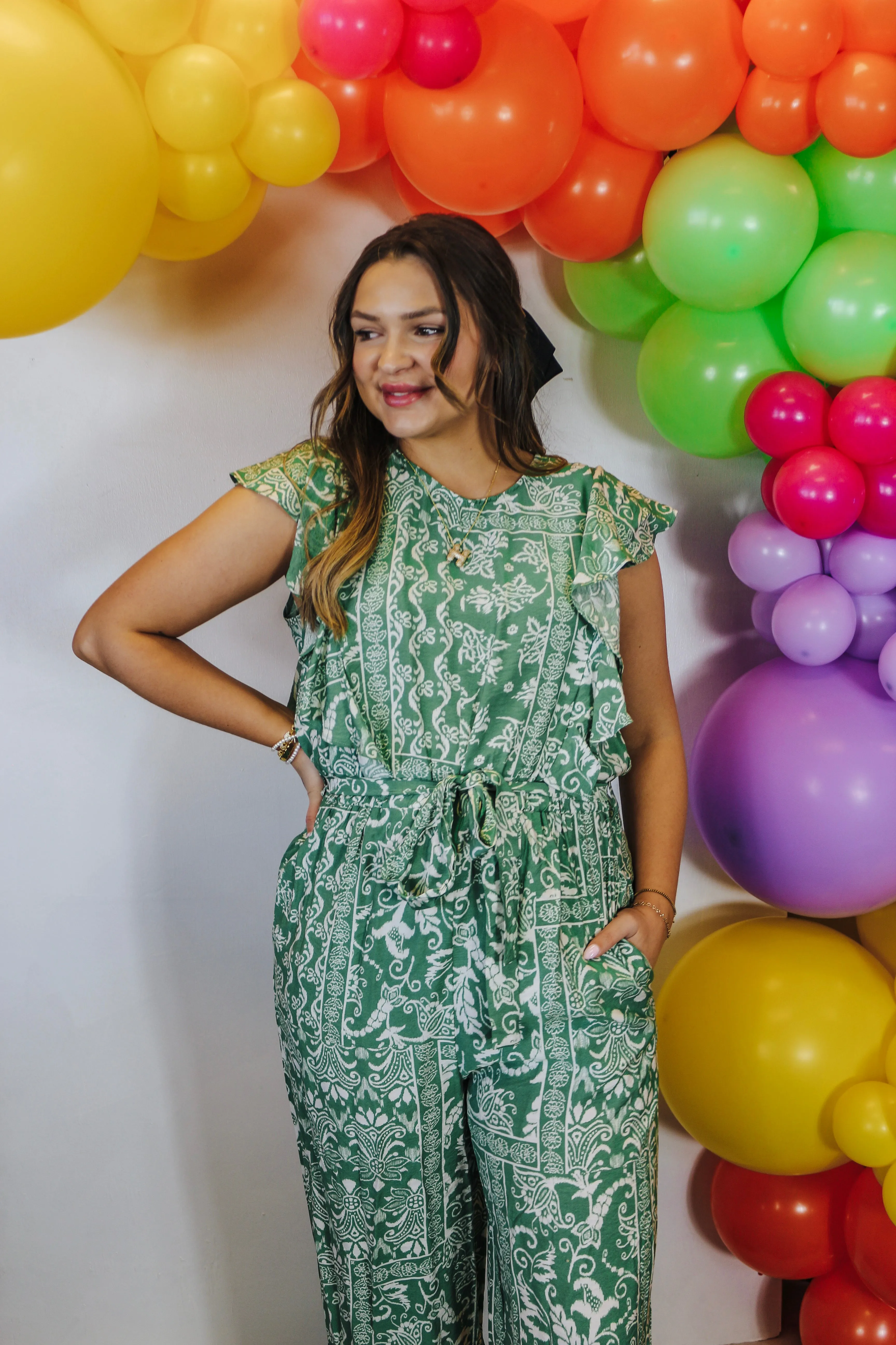 Garden Of Gossip Forest Green Jumpsuit