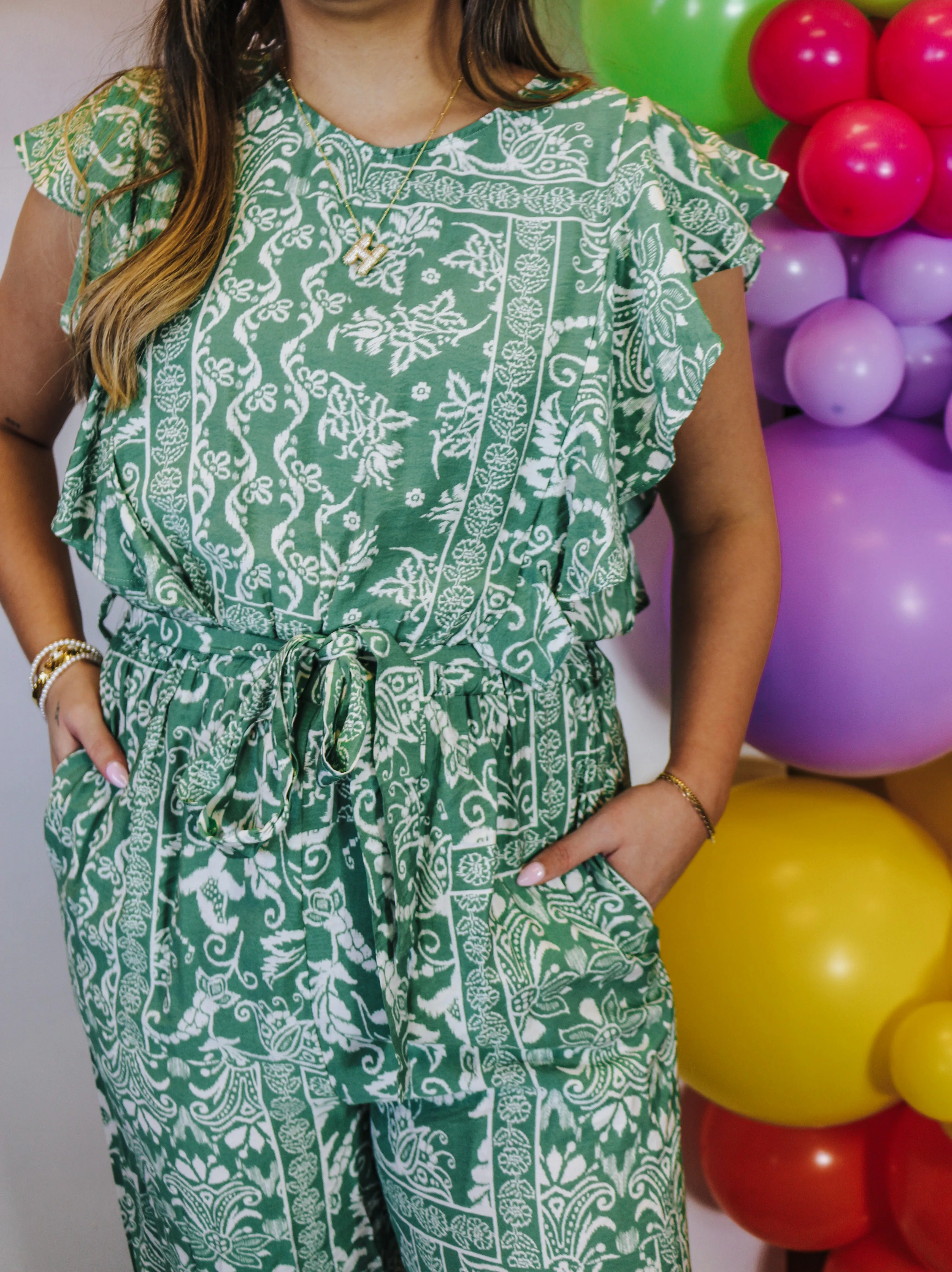 Garden Of Gossip Forest Green Jumpsuit