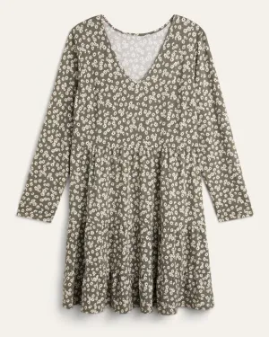 Gianna Ditsy Floral Dress | Olive Green / White