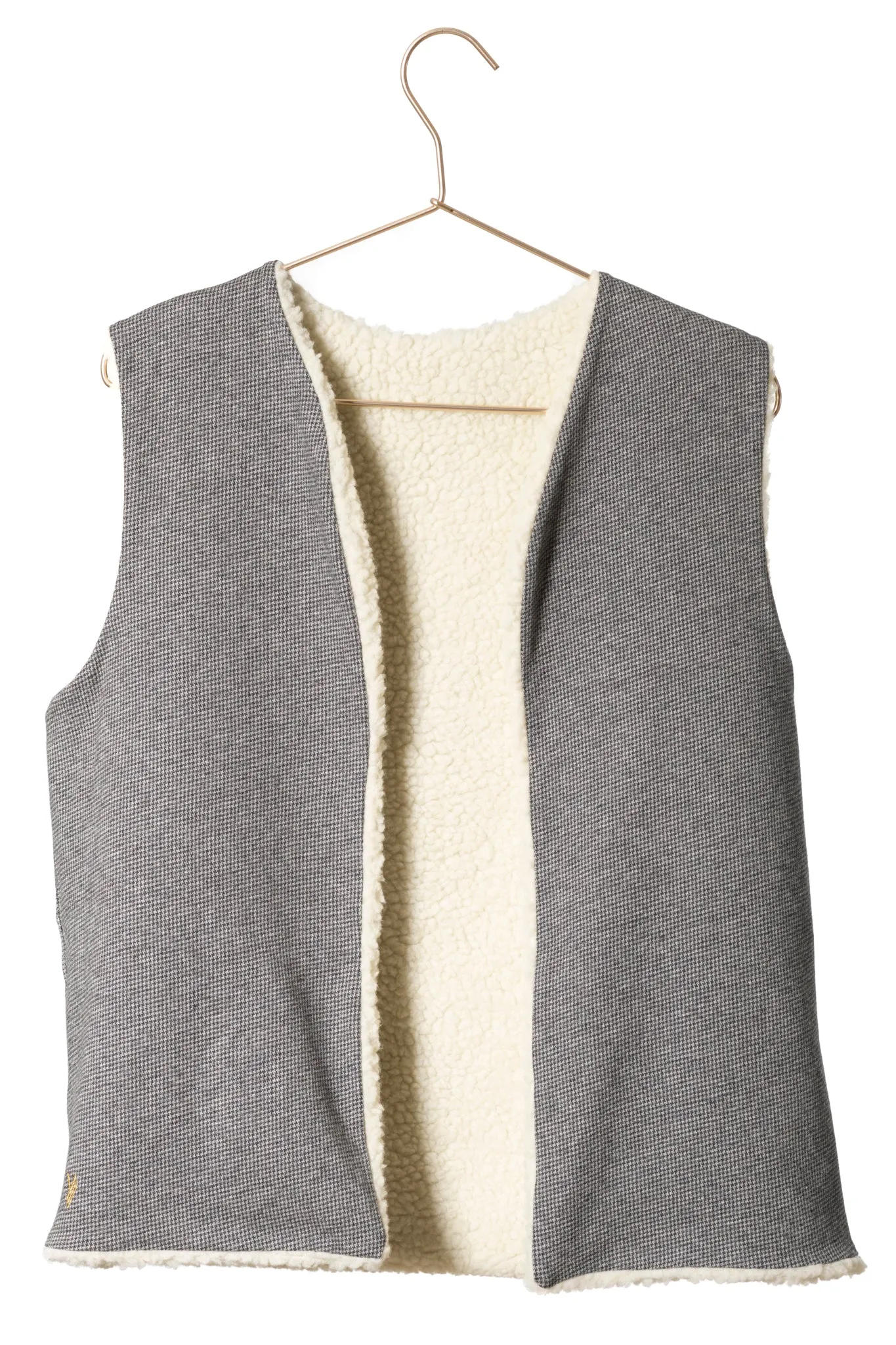 Gilet réversible en matières upcyclées DAKOTA jacquard anthracite