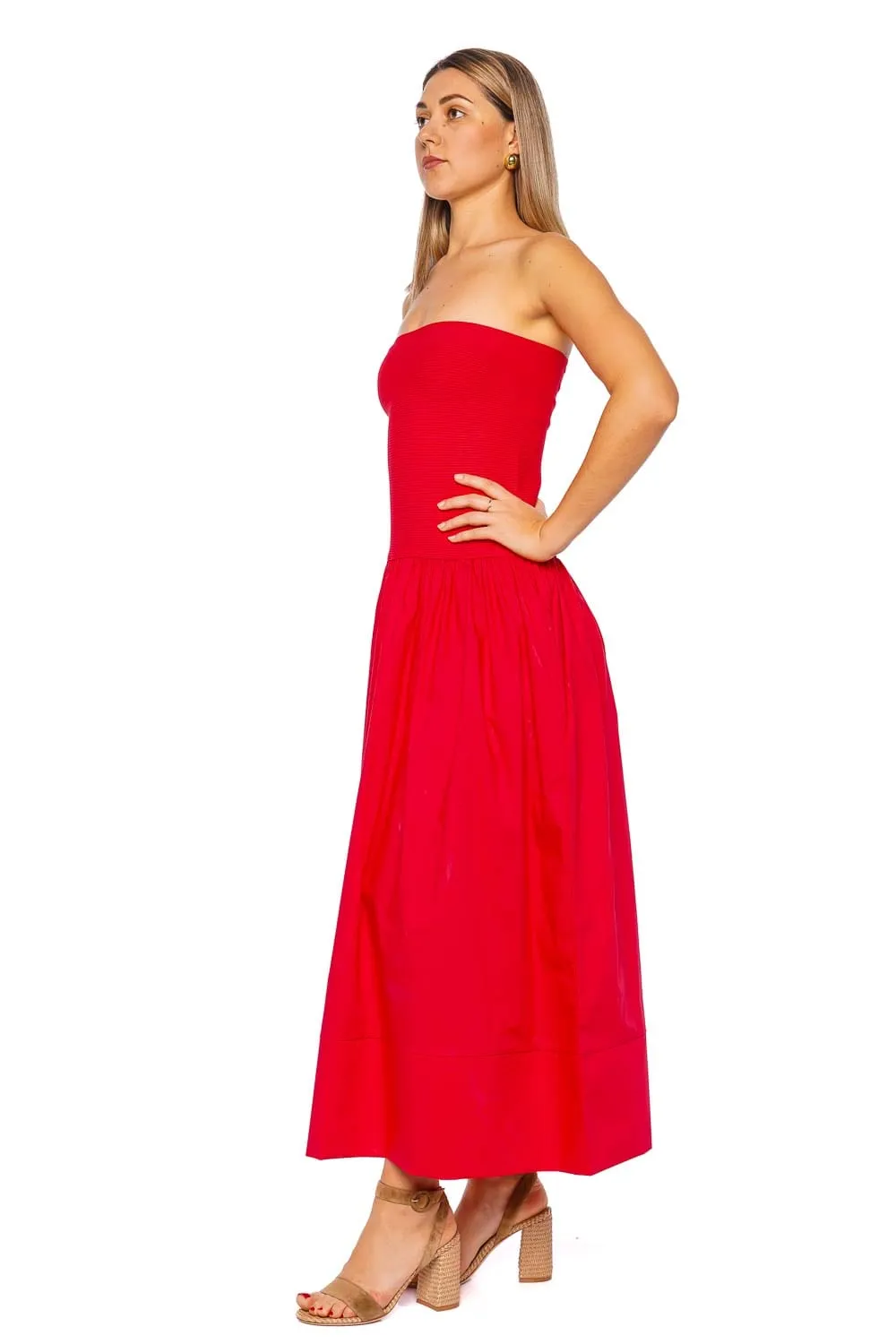 Glasbury Strapless Combo Midi Dress