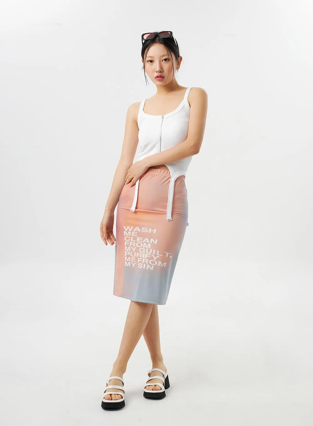 Graphic Midi Skirt CY312