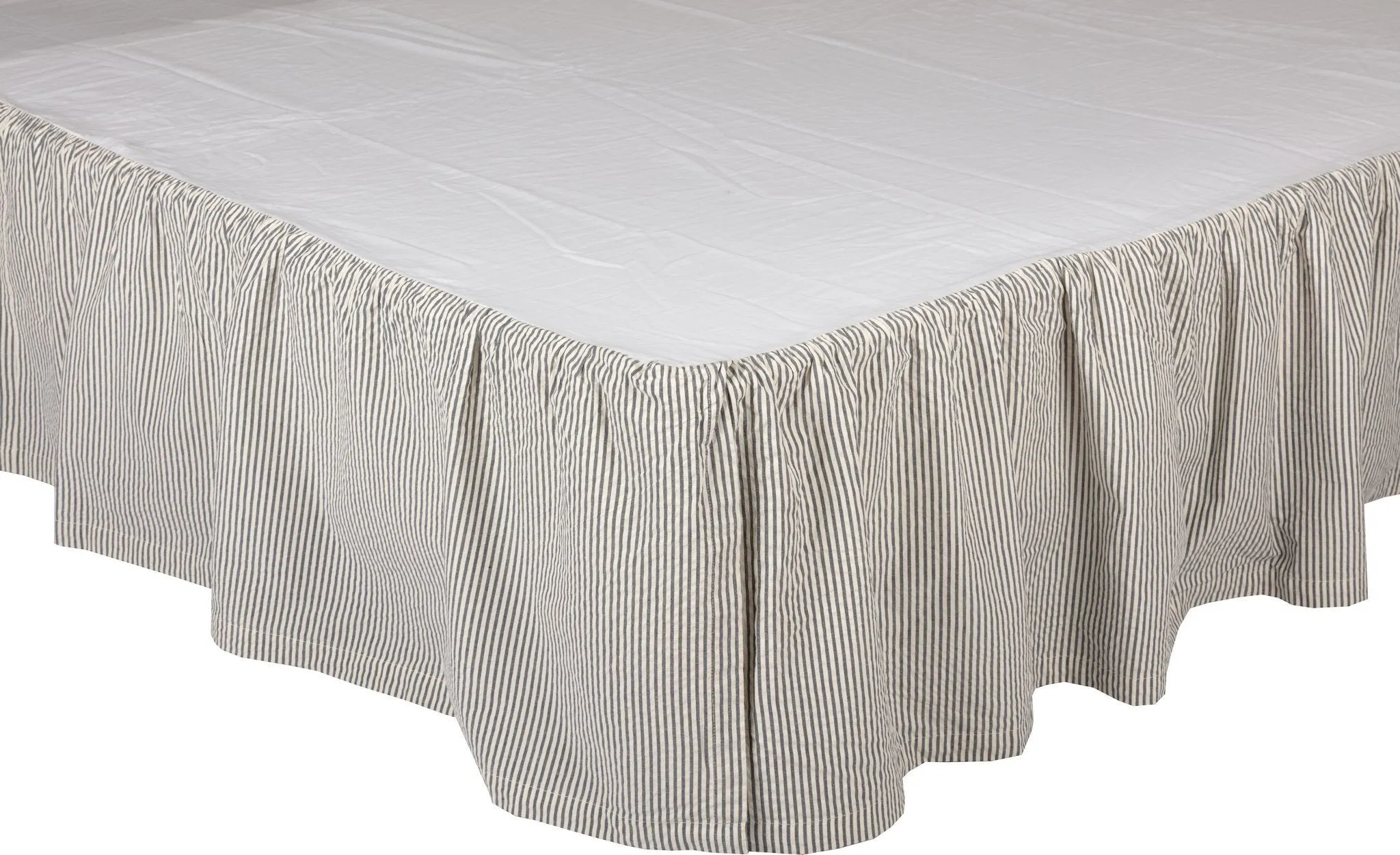 Hatteras Blue Seersucker Bed Skirt