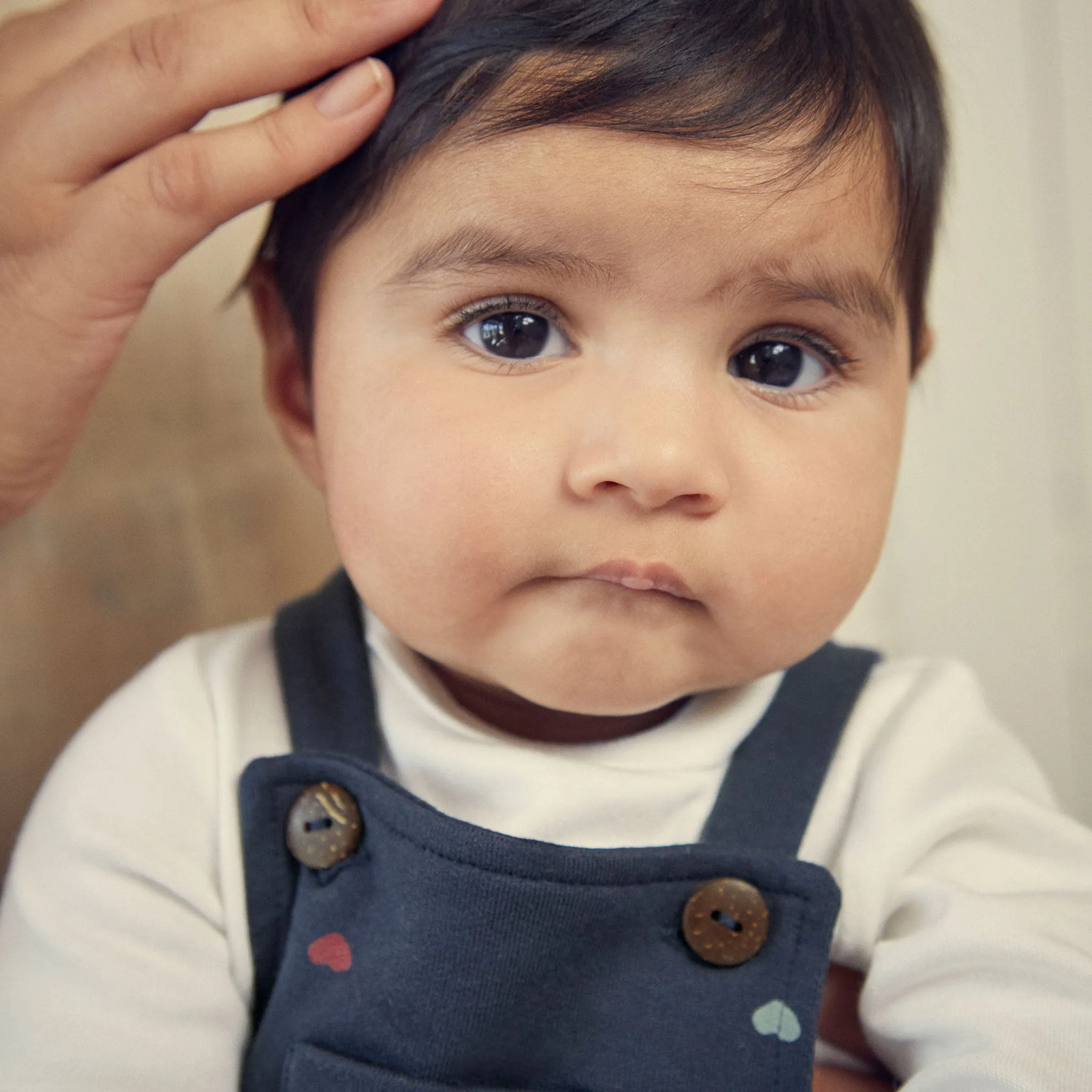 Hearts Dungarees & Roll Neck Bodysuit Outfit