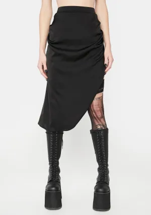 Hiding Something Ruched Midi Skirt