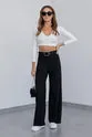 High waist belt detailed pants -