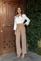 High waist belt detailed pants -