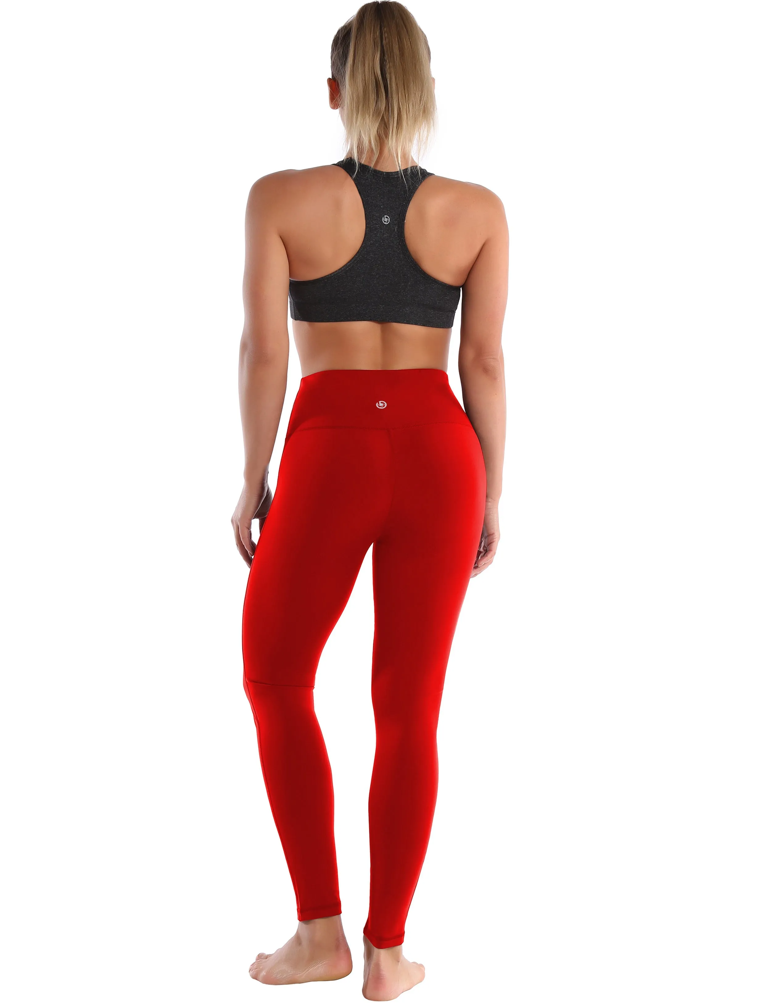 High Waist Side Line Biking Pants scarlet_Biking