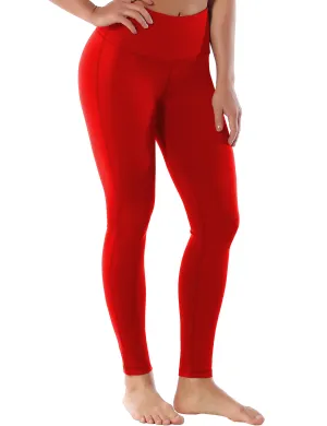 High Waist Side Line Biking Pants scarlet_Biking