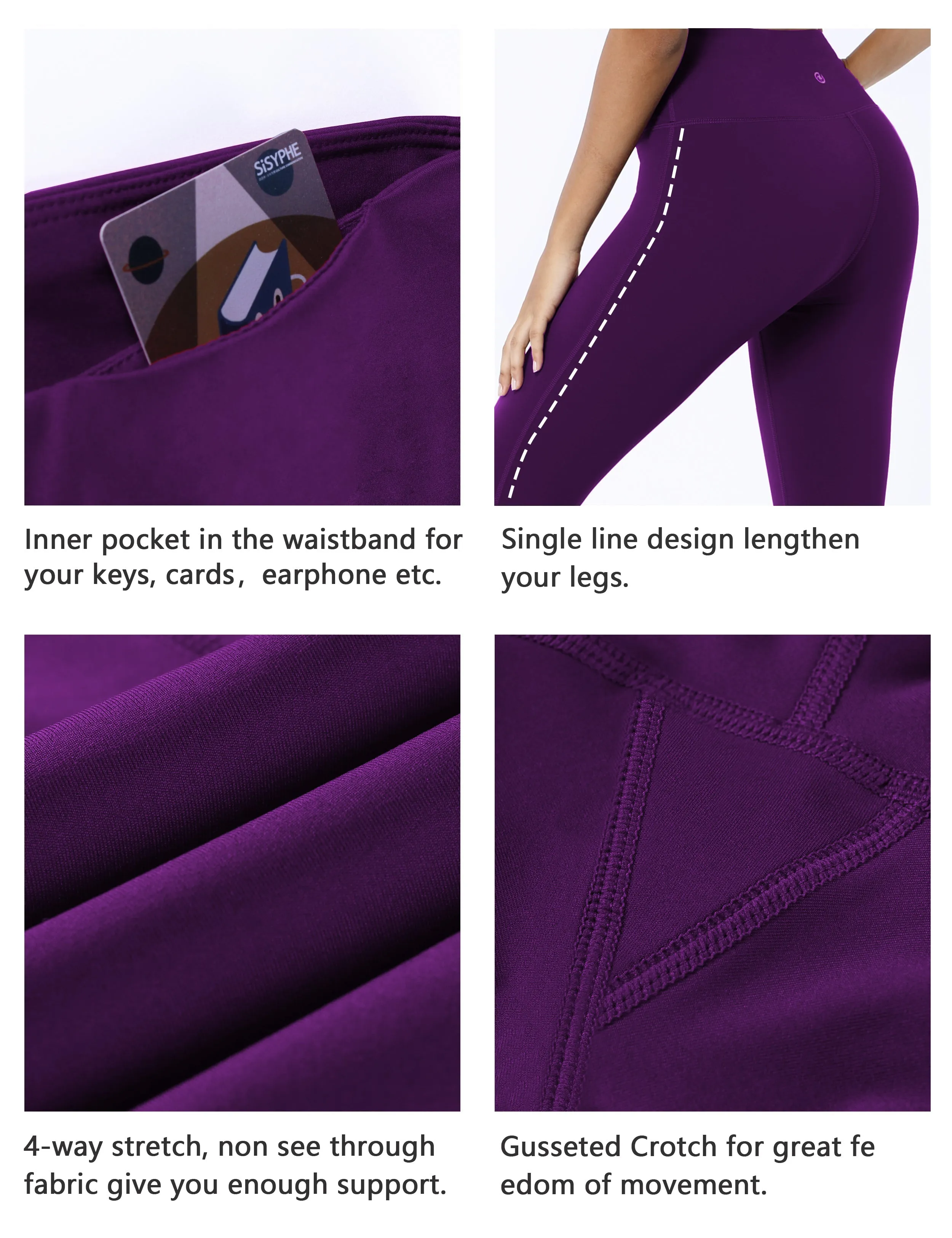 High Waist Side Line Golf Pants eggplantpurple_Golf