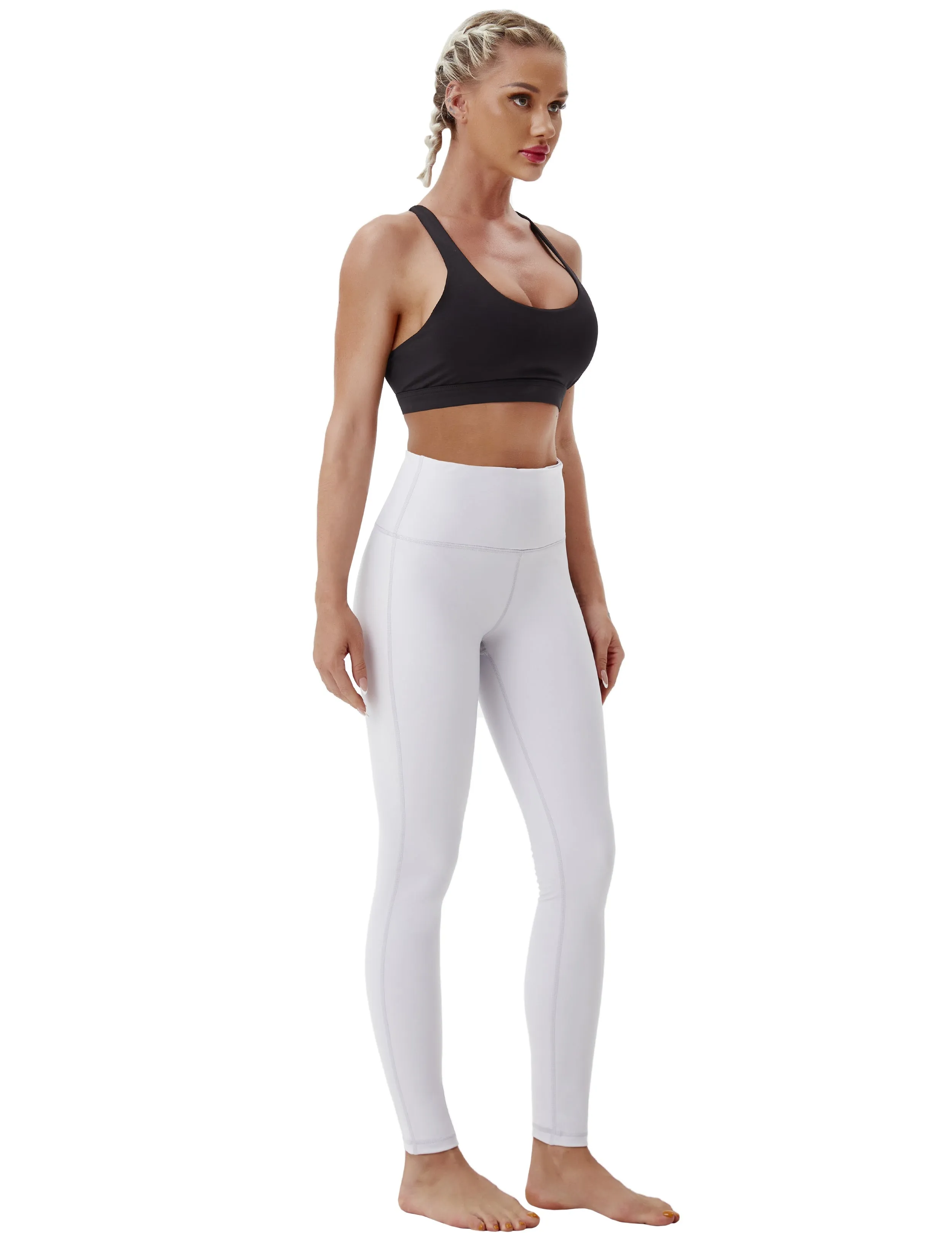 High Waist Side Line Gym Pants lightgray_Gym