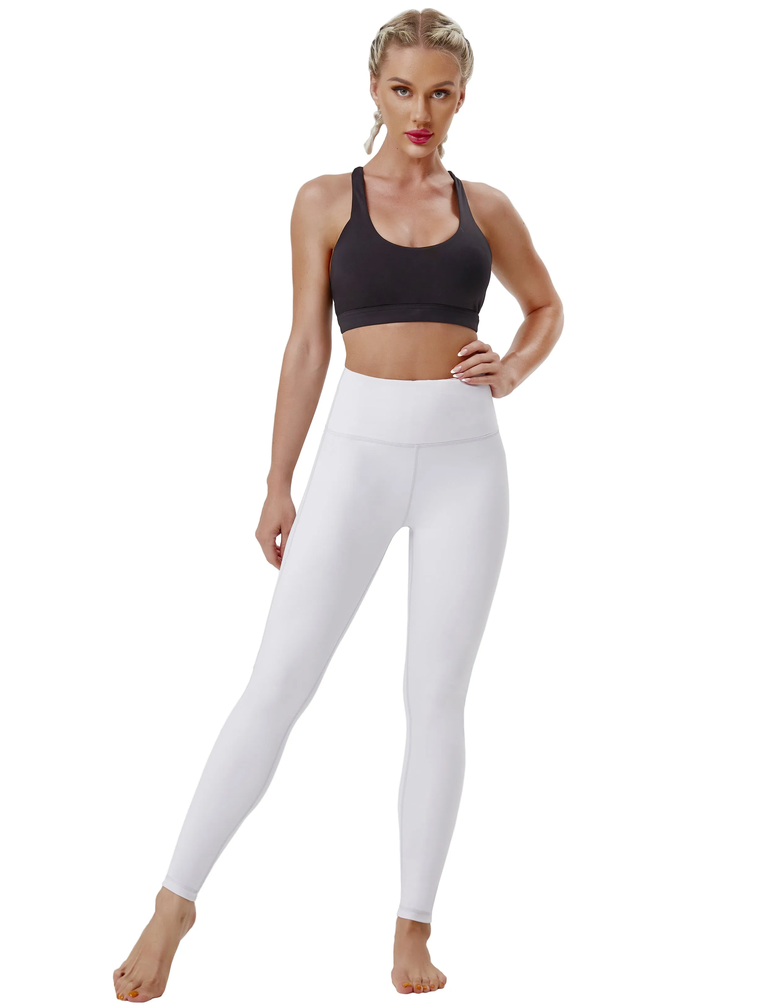 High Waist Side Line Gym Pants lightgray_Gym