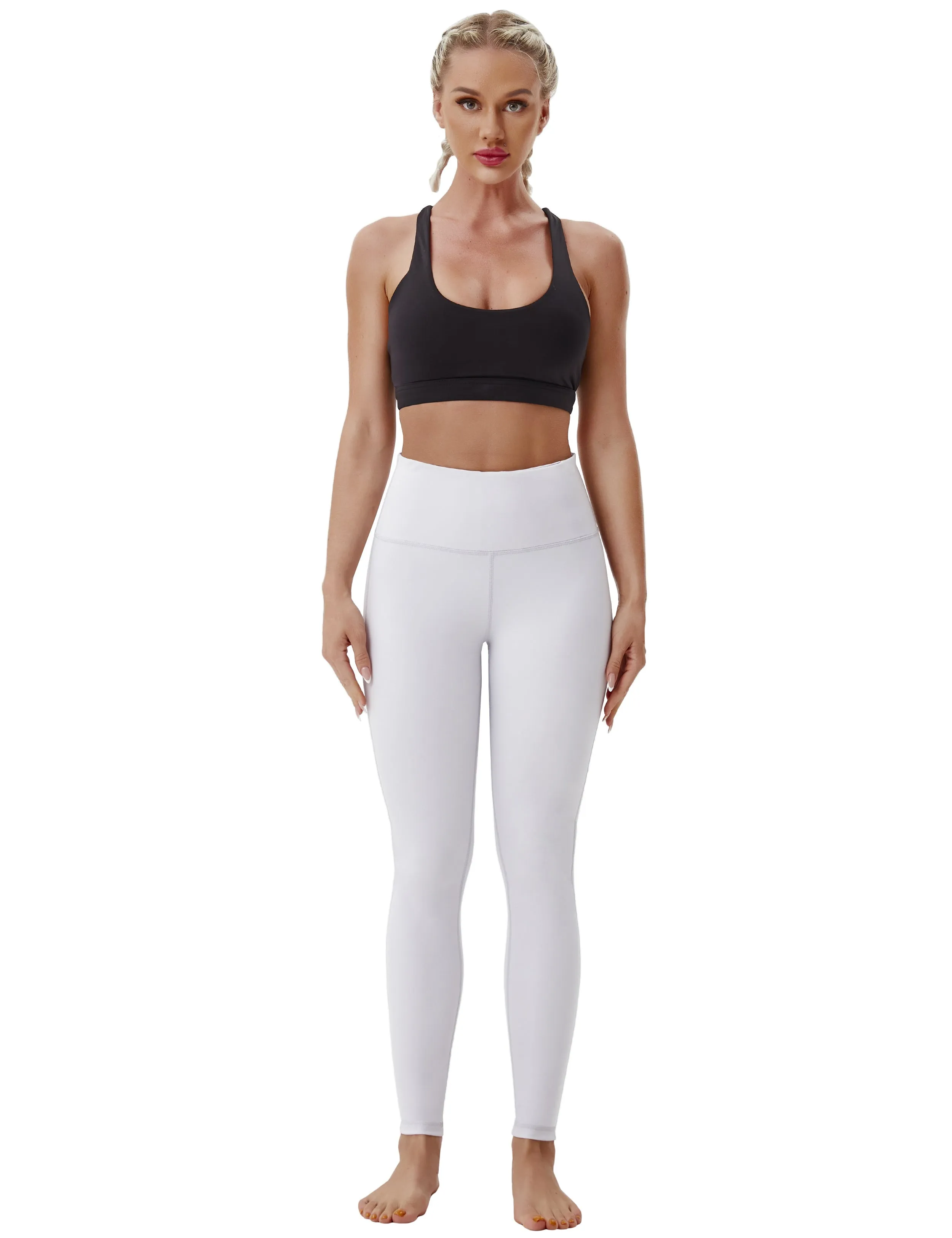 High Waist Side Line Gym Pants lightgray_Gym