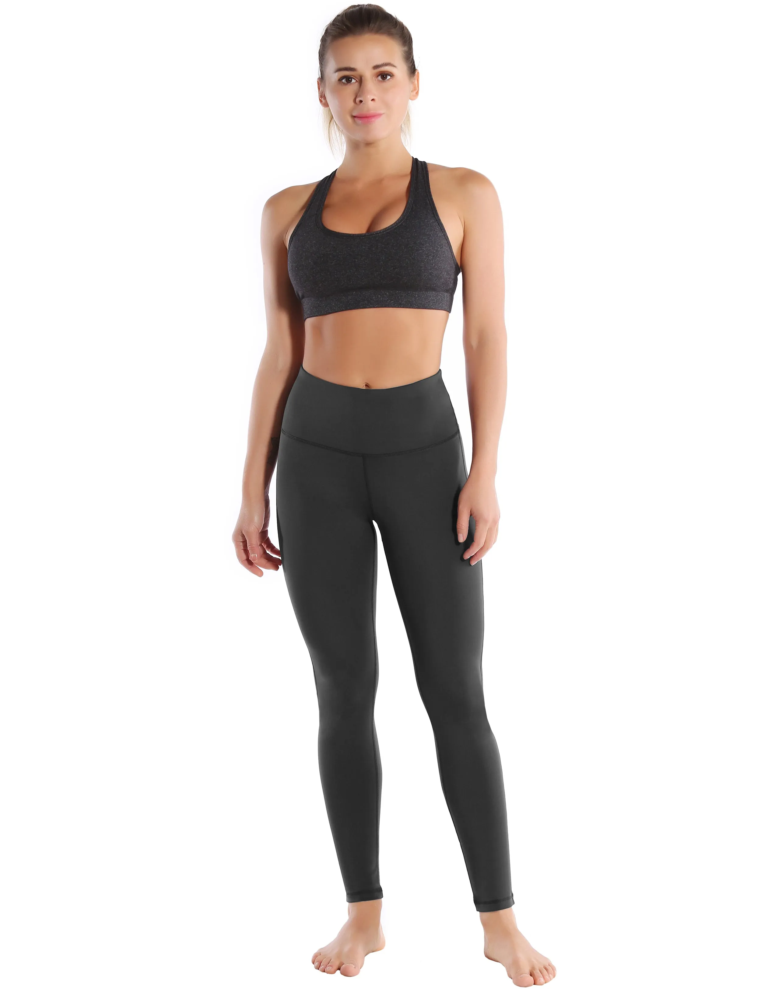 High Waist Side Line Running Pants shadowcharcoal_Running