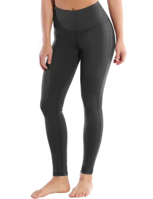 High Waist Side Line Yoga Pants shadowcharcoal_yoga