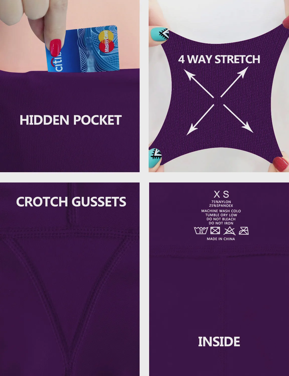 High Waist Side Pockets Golf Pants eggplantpurple_Golf