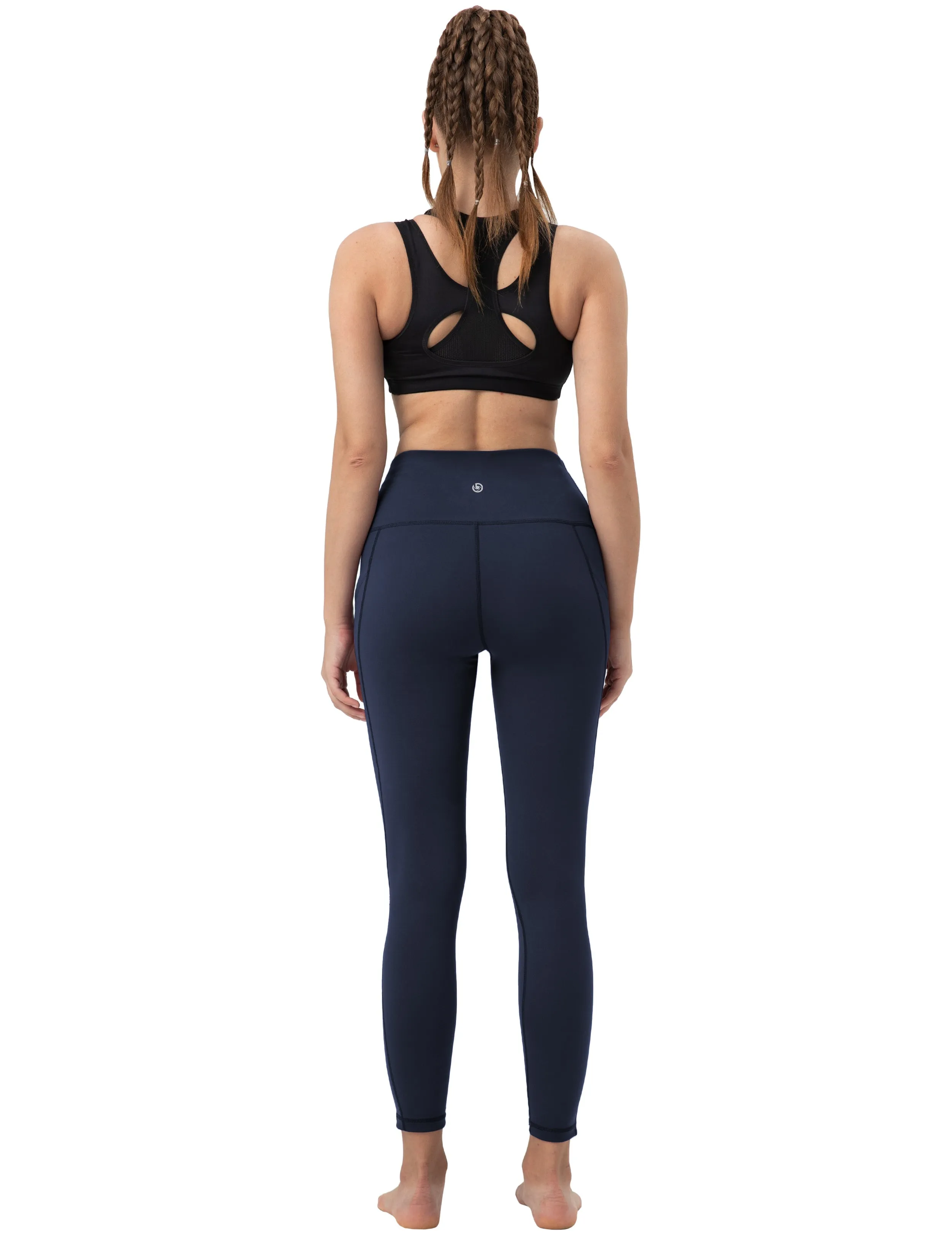 High Waist Side Pockets Gym Pants darknavy_Gym