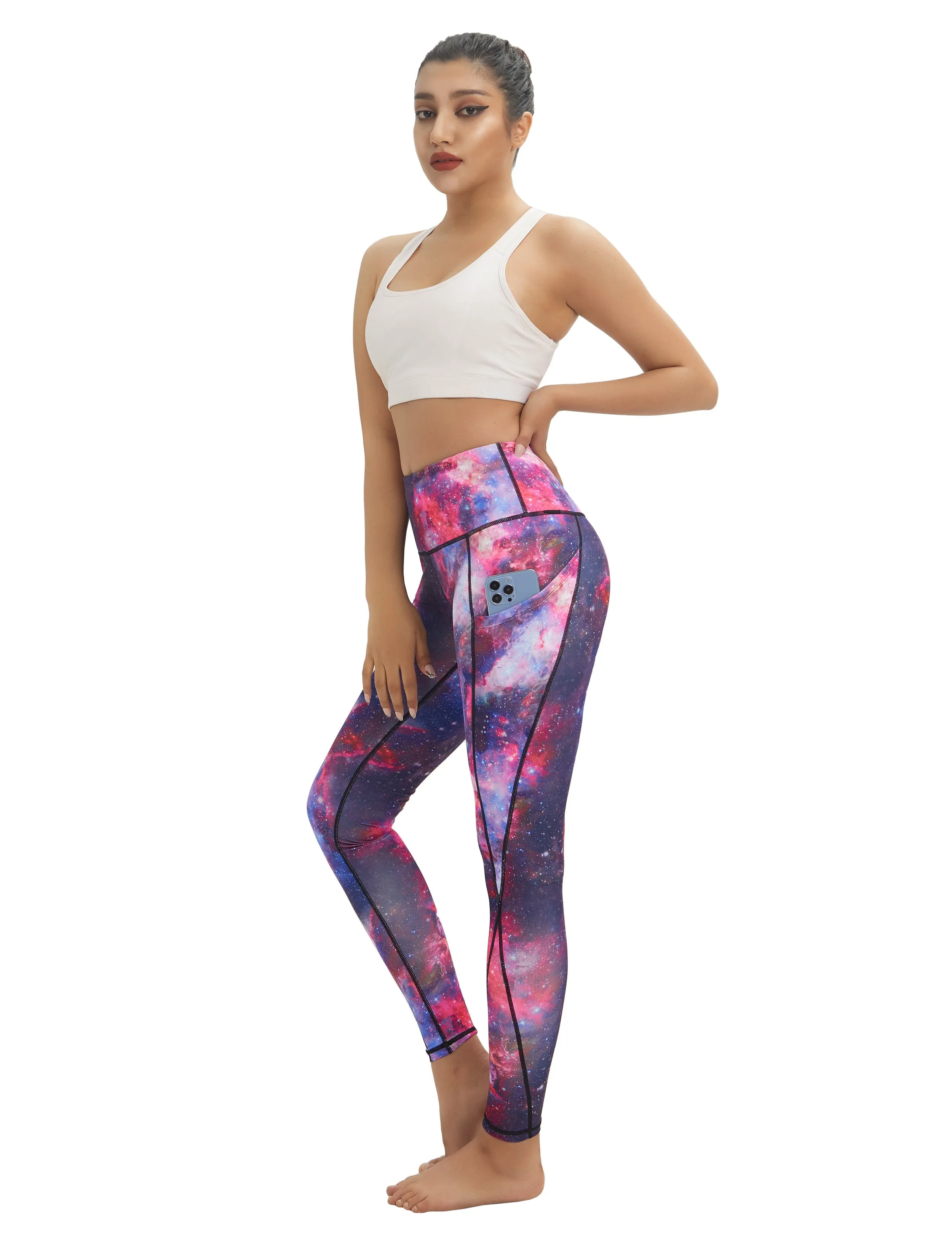 High Waist Side Pockets Pilates Pants galaxy_Pilates