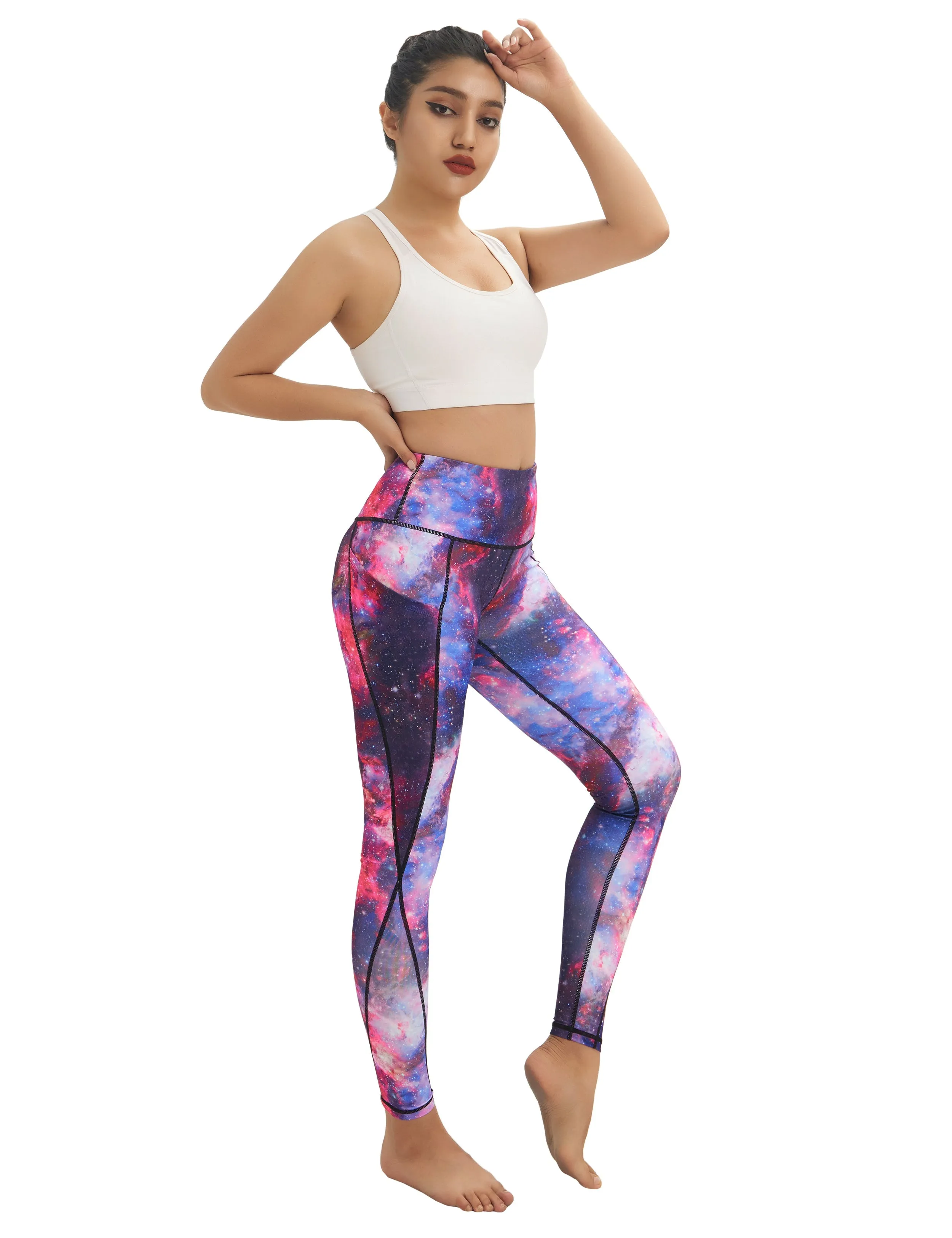 High Waist Side Pockets Pilates Pants galaxy_Pilates