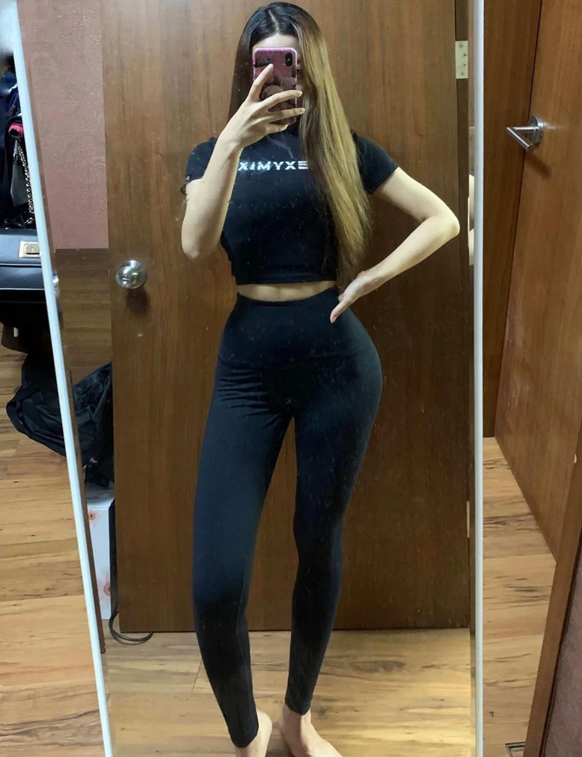 High Waist Yoga Pants black ins