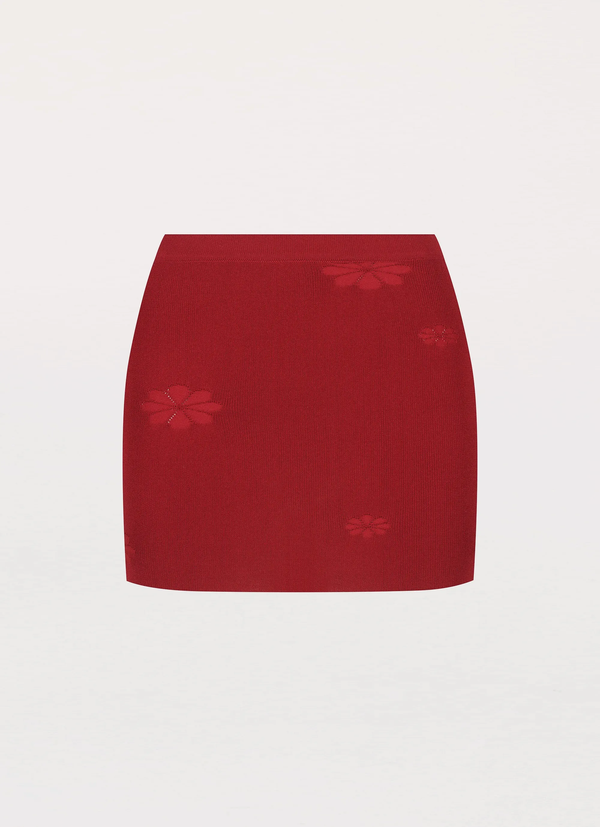 Holly Knit Mini Skirt - Rouge Red