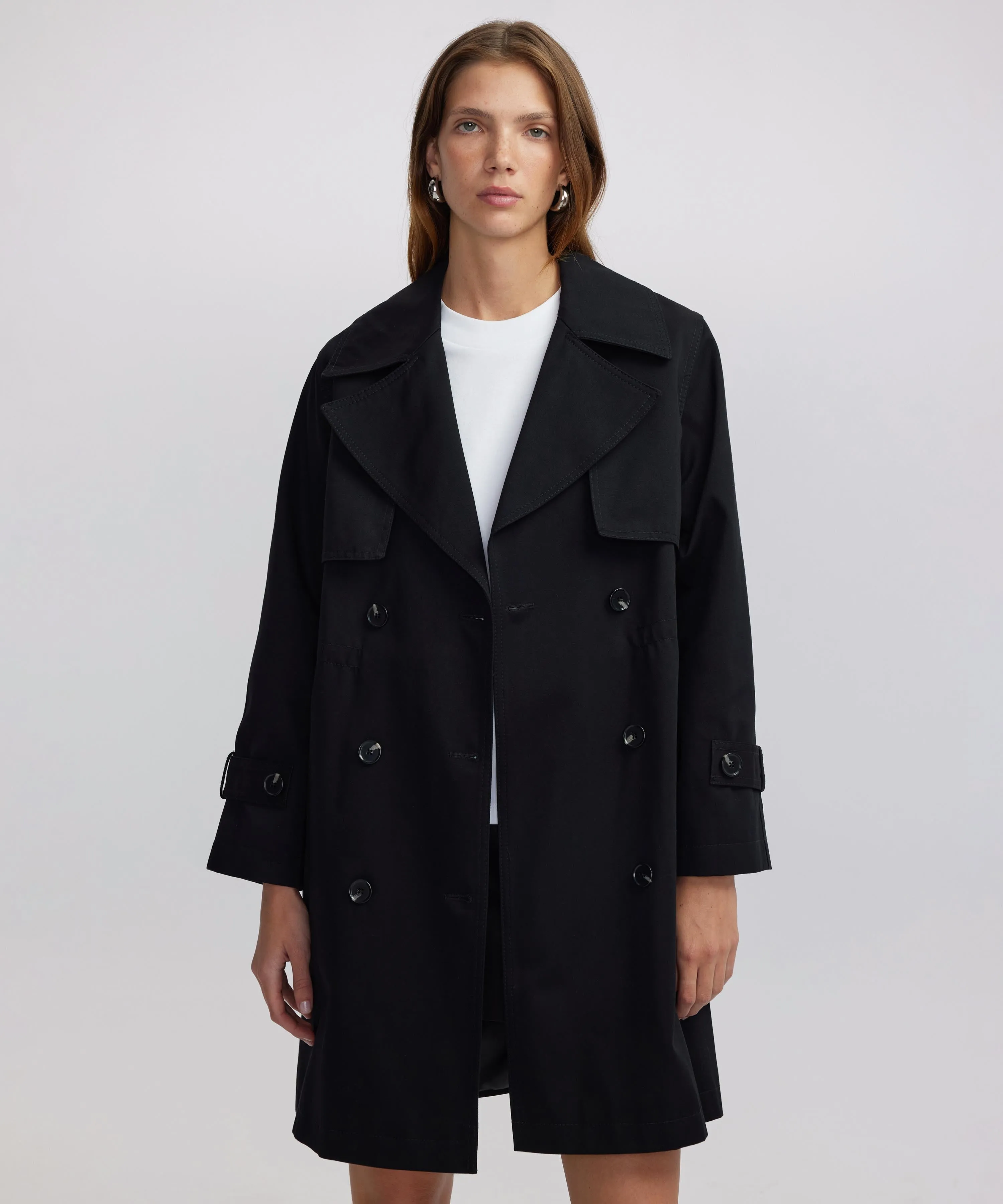 Ipekyol Buttoned Wide Collar Trench Coat Black