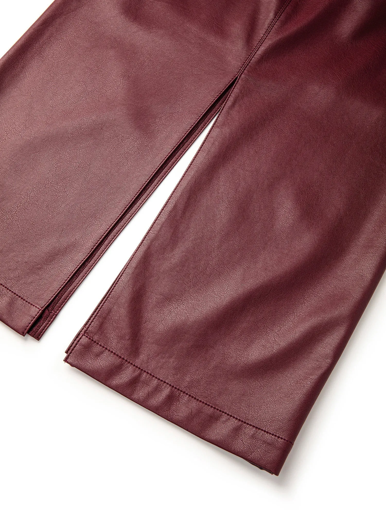 Ipekyol Leather Look Slit Skirt Dark Purple