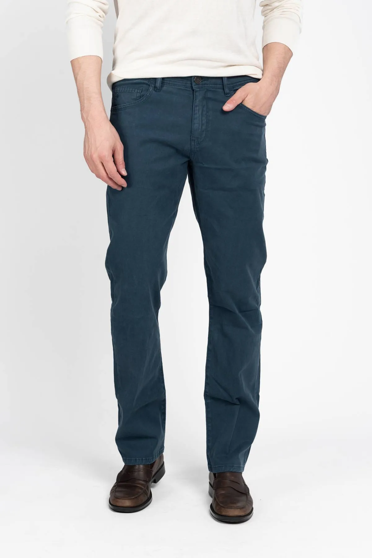 Jack Fit Brushed Blue Denim Sateen