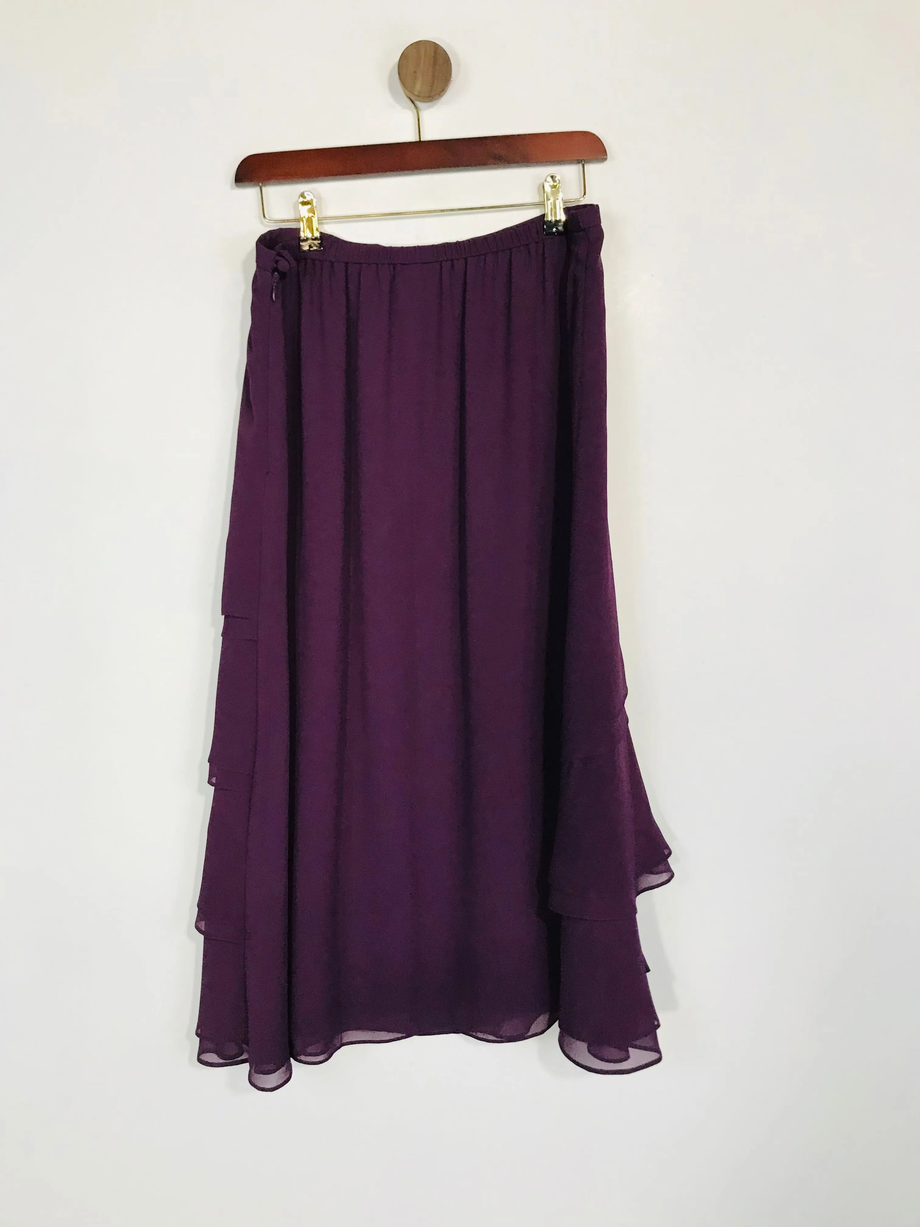 Jacques Vert Women's Ruffle Midi Skirt | UK12 | Purple