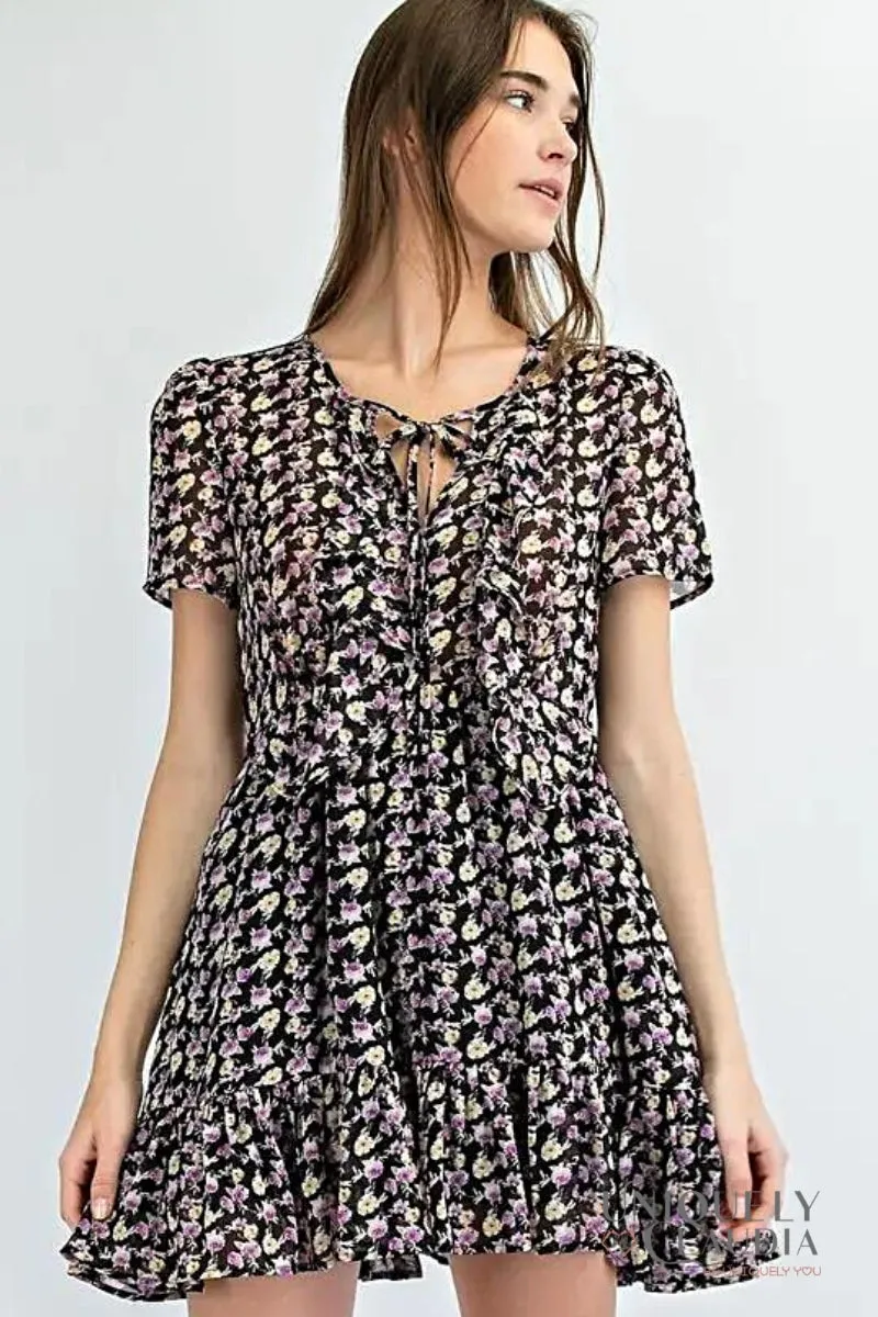 Jennie Floral Baby Doll Ruffle Mini Dress