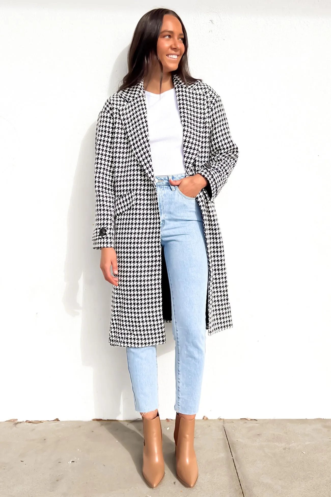 Kelly Coat Houndstooth