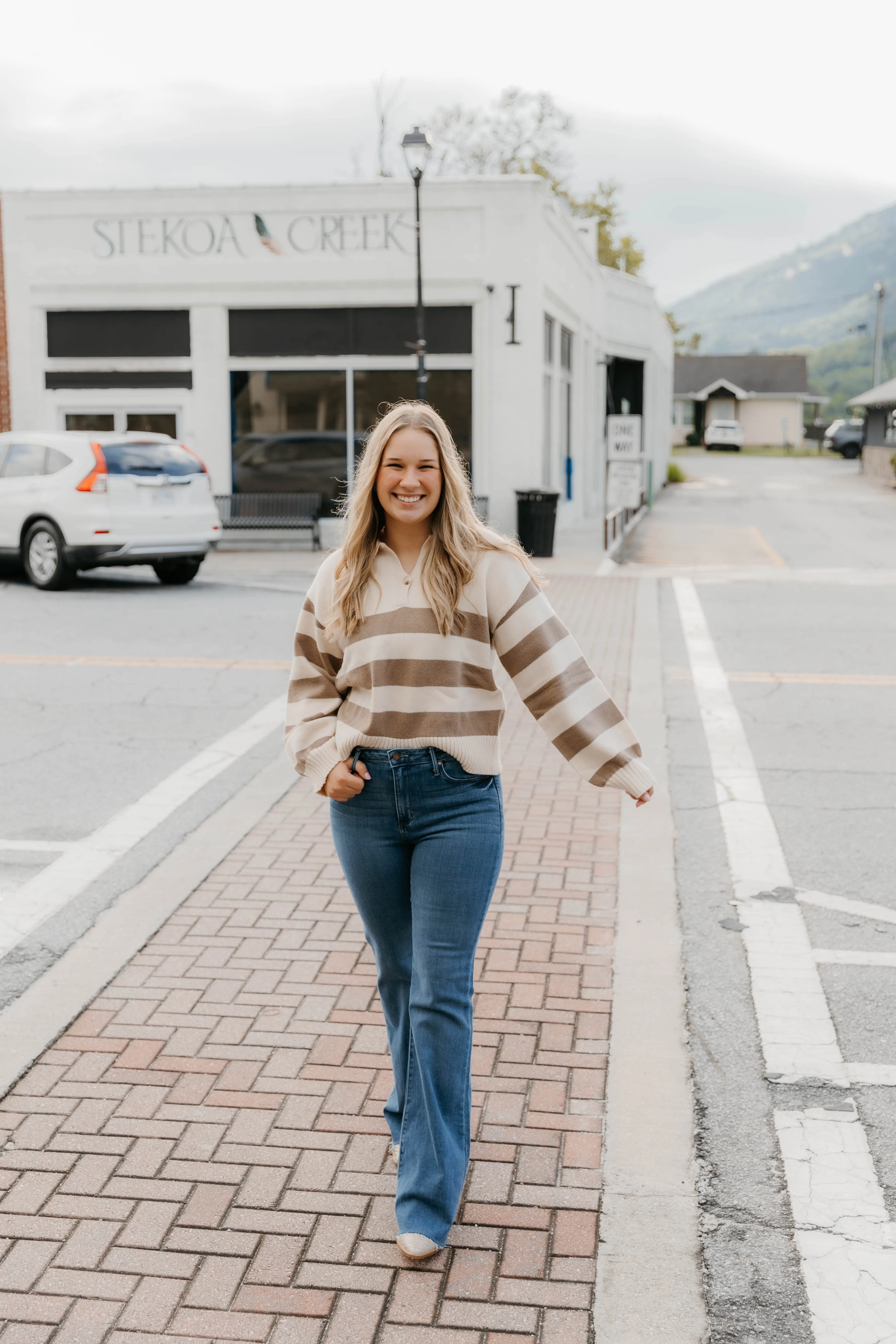 Kennedi Collared Stripe Sweater