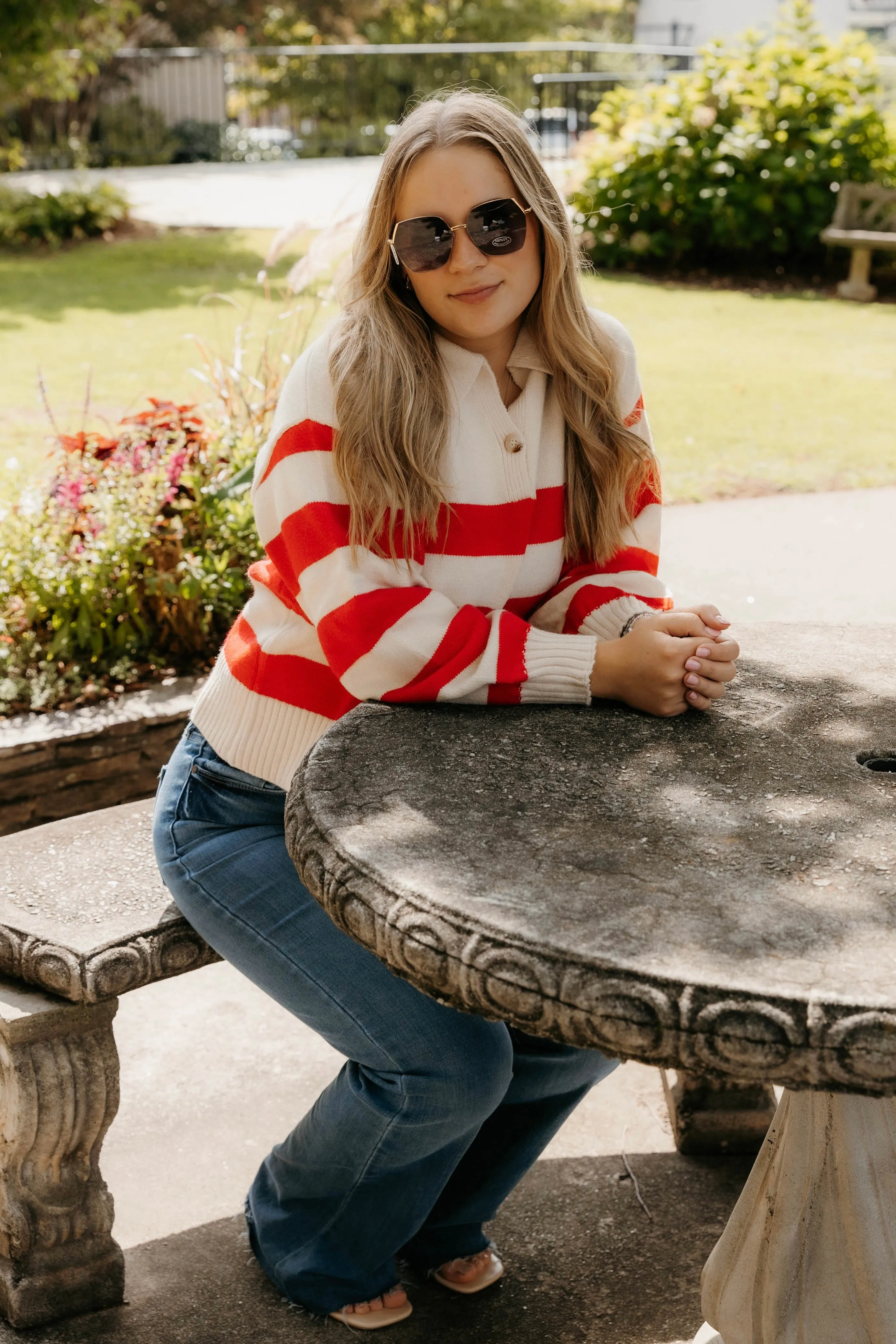 Kennedi Collared Stripe Sweater