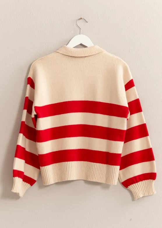 Kennedi Collared Stripe Sweater