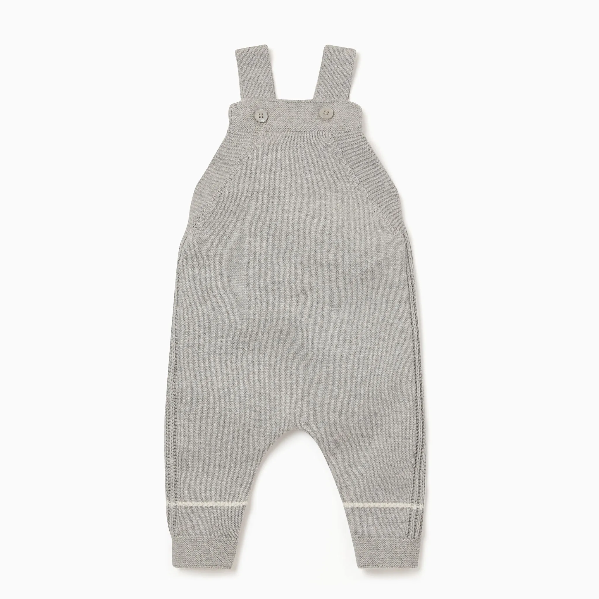 Knitted Grey Dungaree Overalls & Turtleneck Bodysuit Outfit