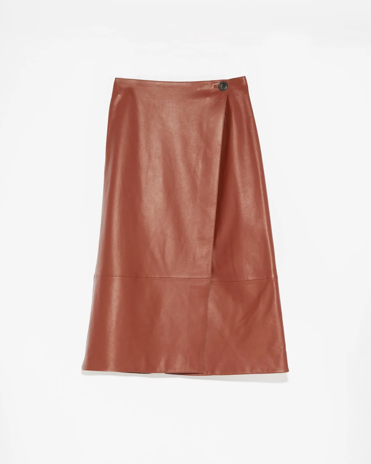 Lamb leather wrap skirt