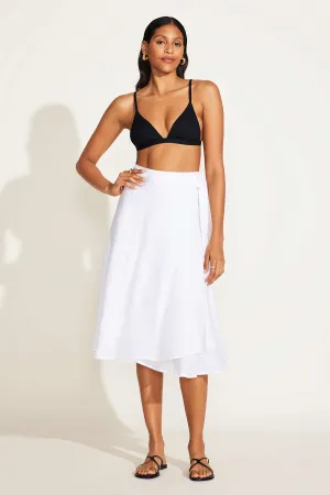 Lana Linen Wrap Skirt - White EcoLinen