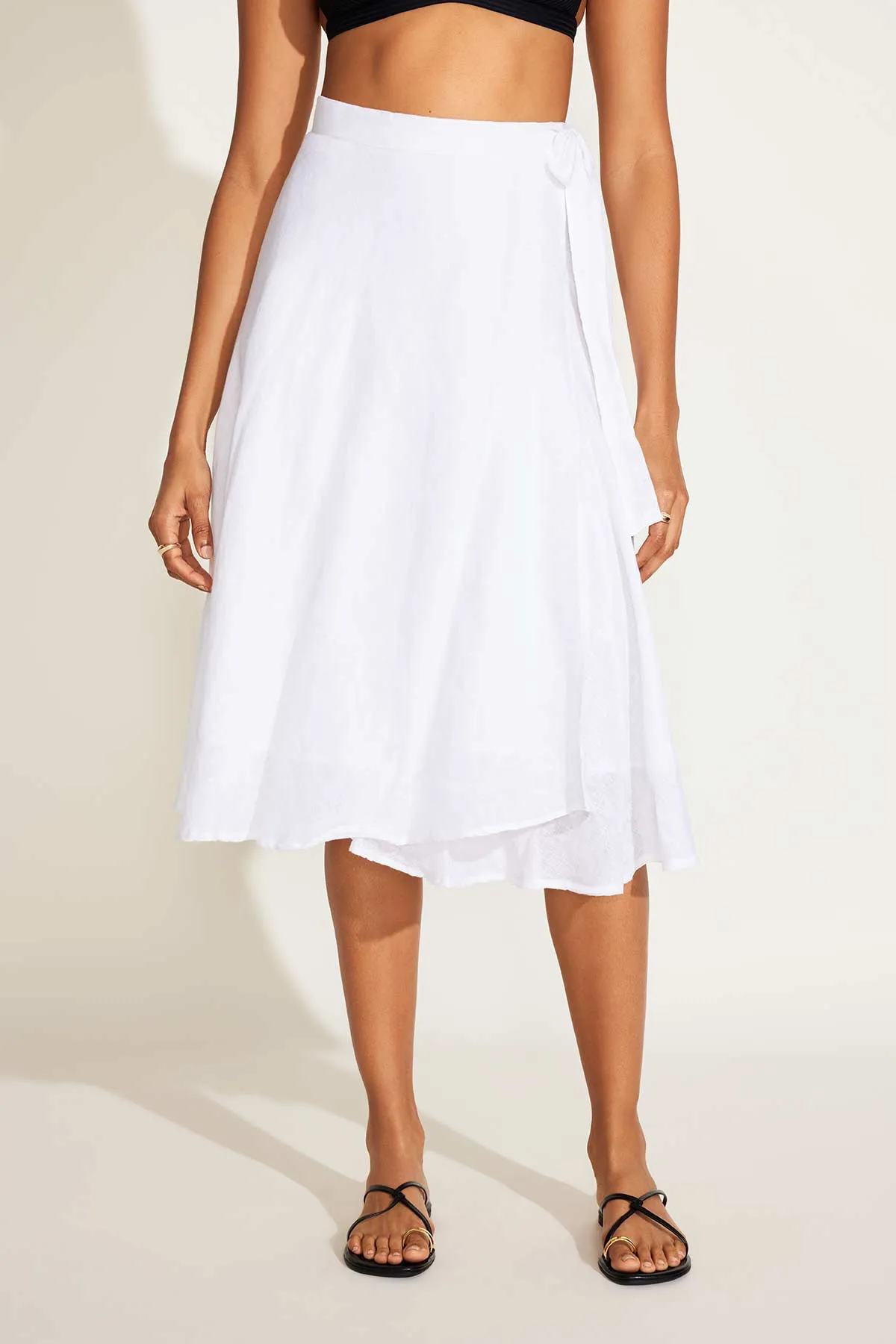 Lana Linen Wrap Skirt - White EcoLinen