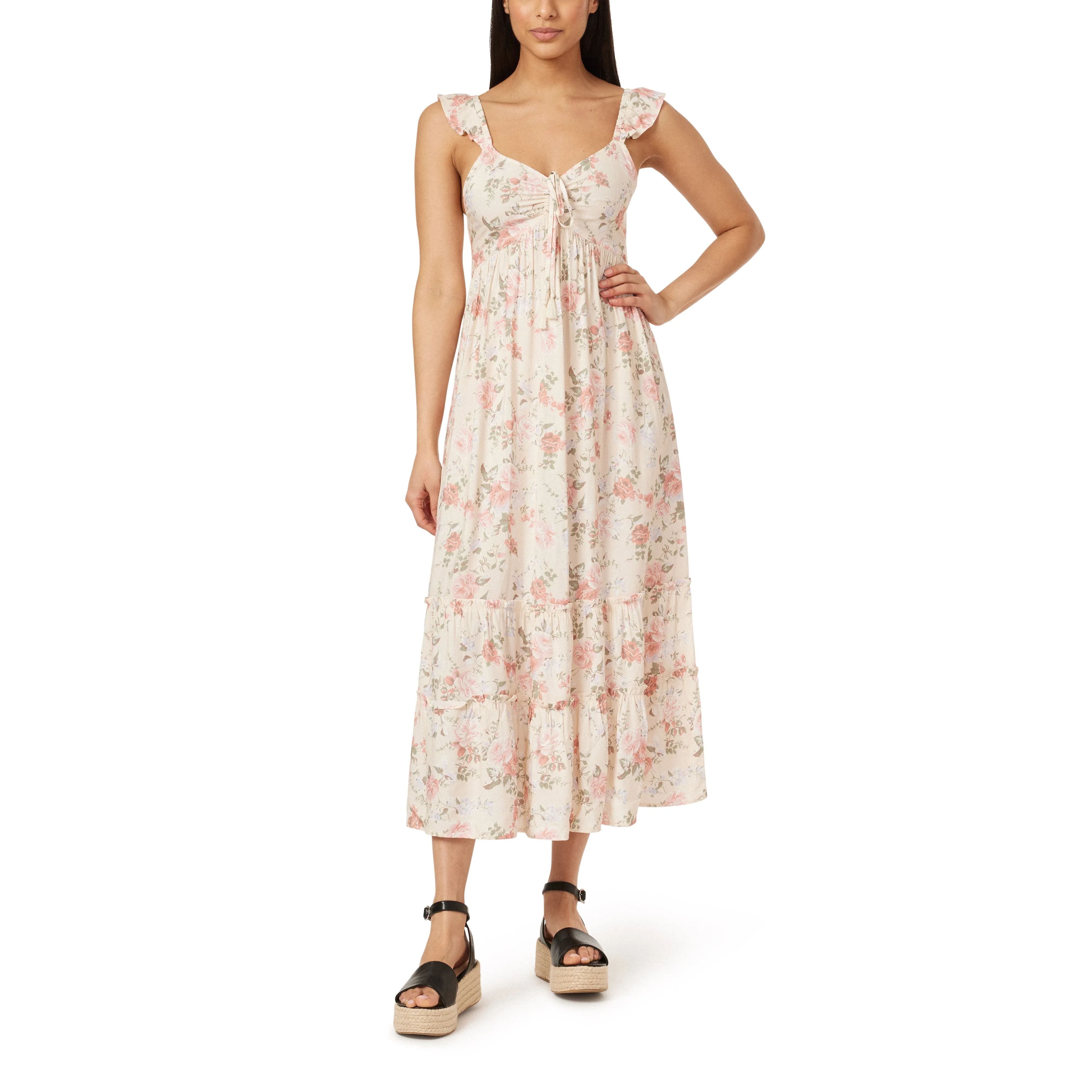 Lauren Ruch Front Babydoll Maxi Dress