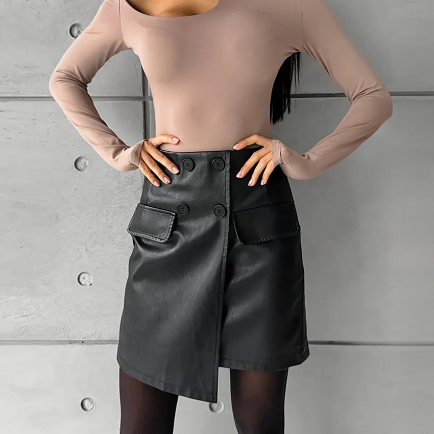 Leather Punk Hip Skirt