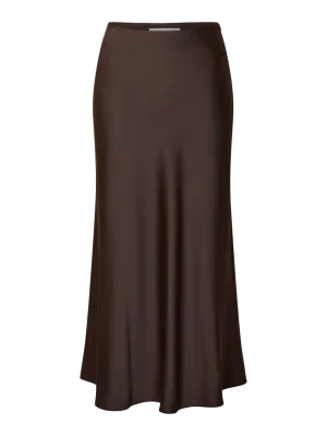 Lena Hw Midi Skirt - Coffee Bean