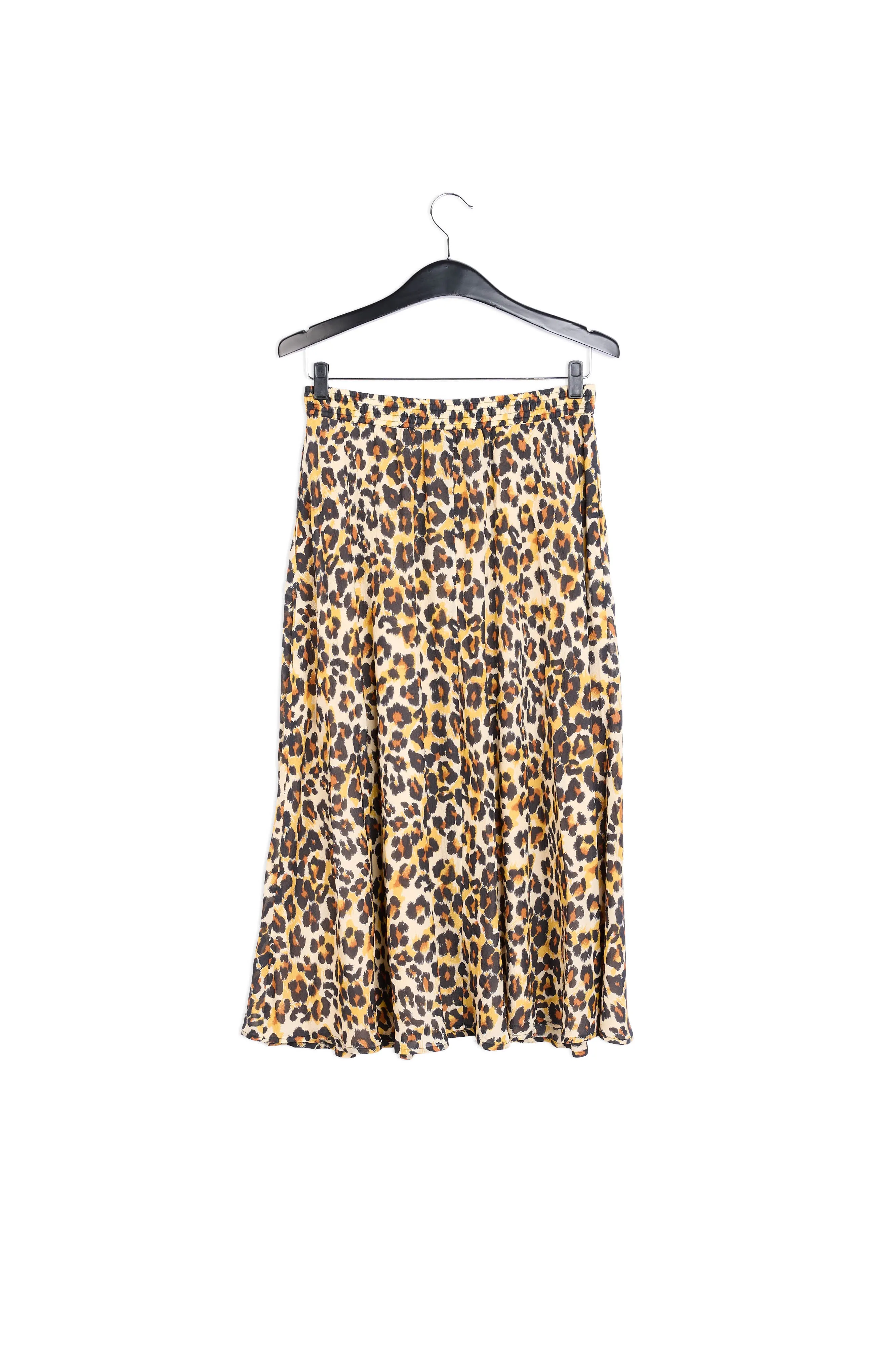 Leopard-print midi skirt