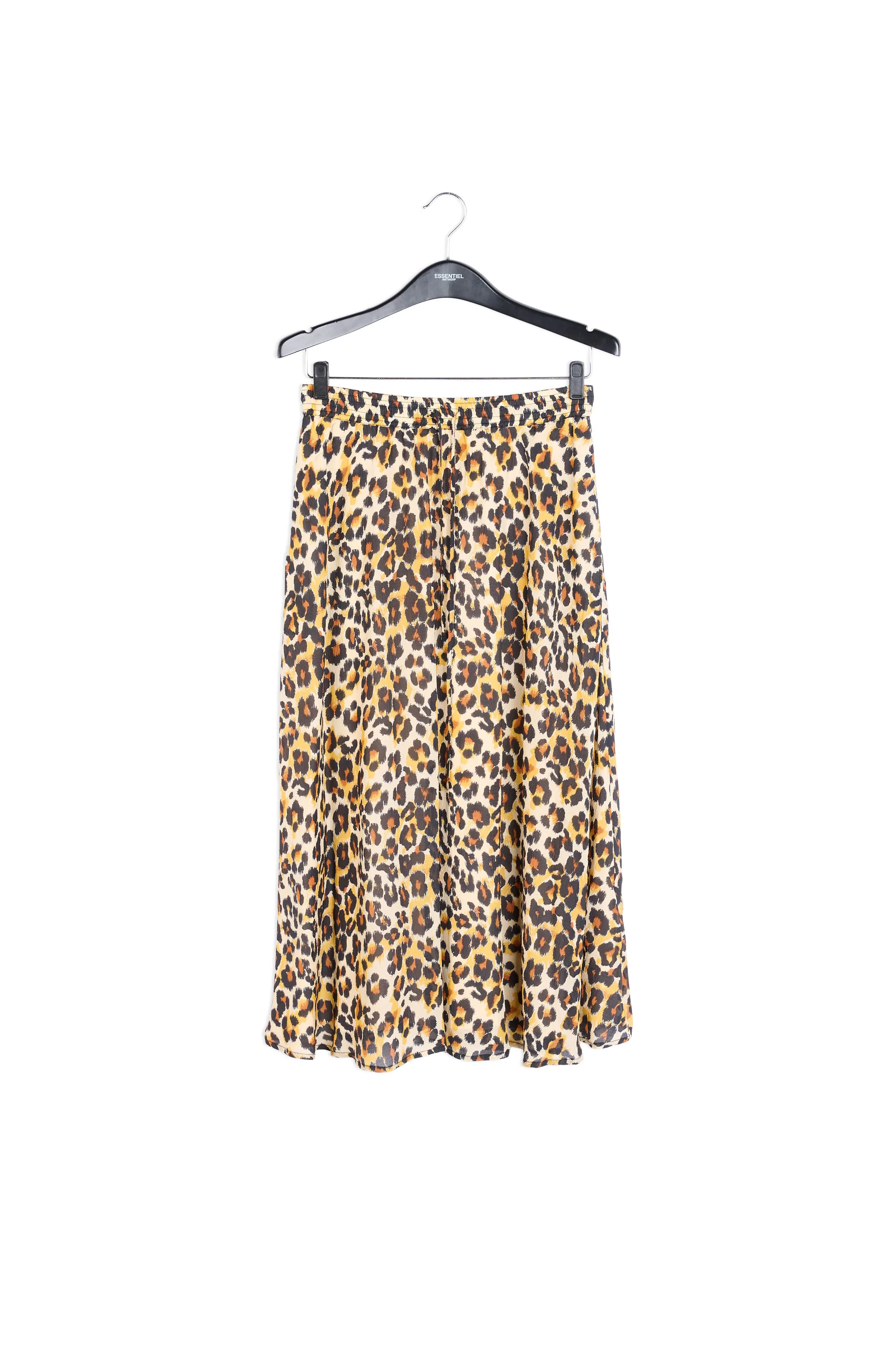 Leopard-print midi skirt