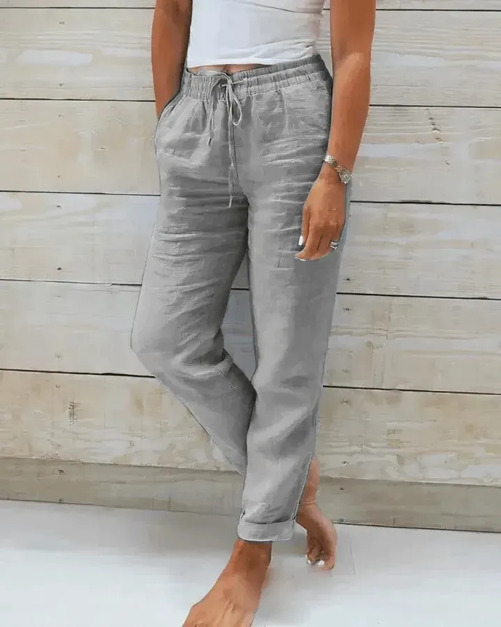 Linen Pants - High Waist - Lightweight and Breathable - Perfect for Summer Days