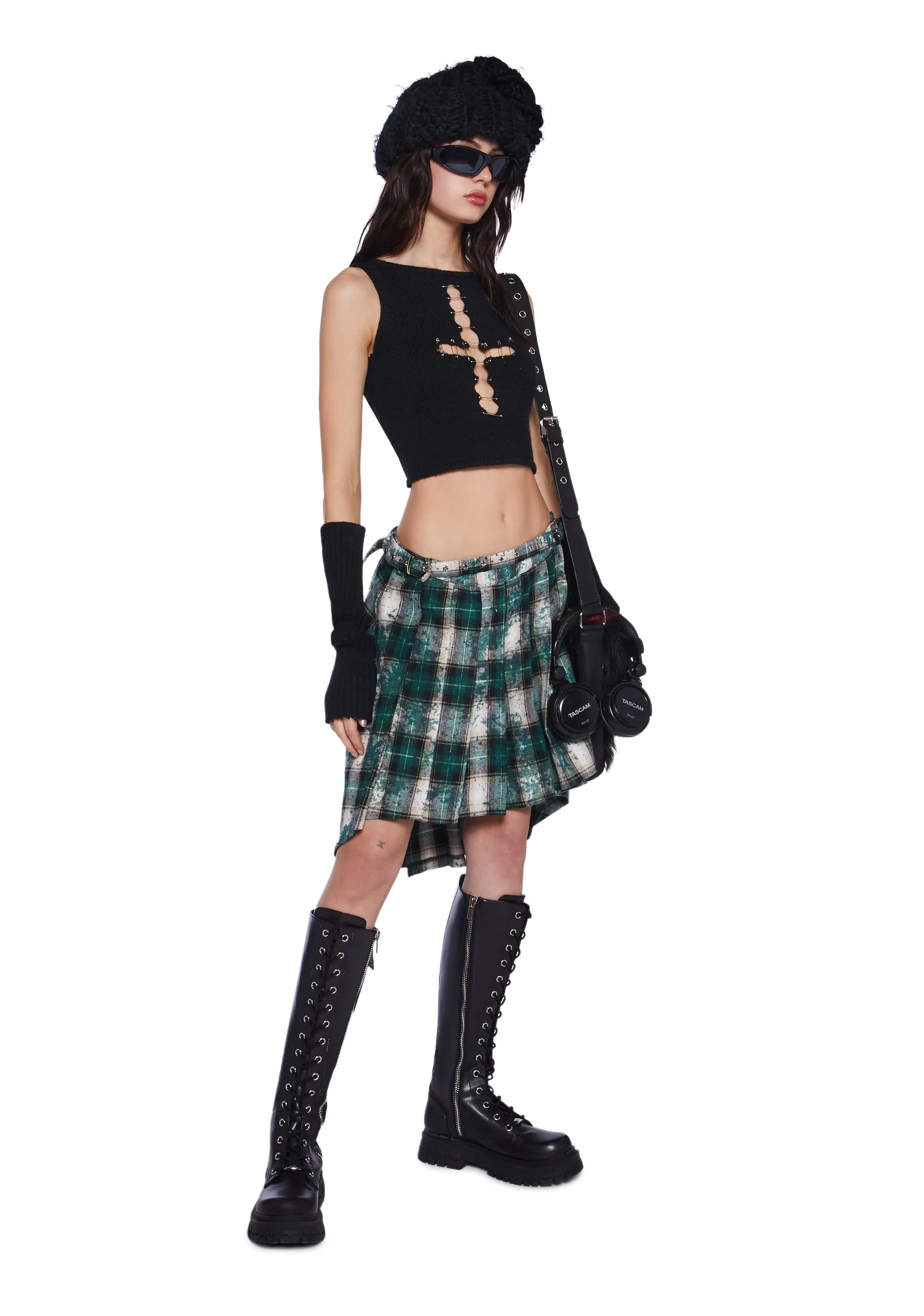 Lore Pleated Tartan Skirt